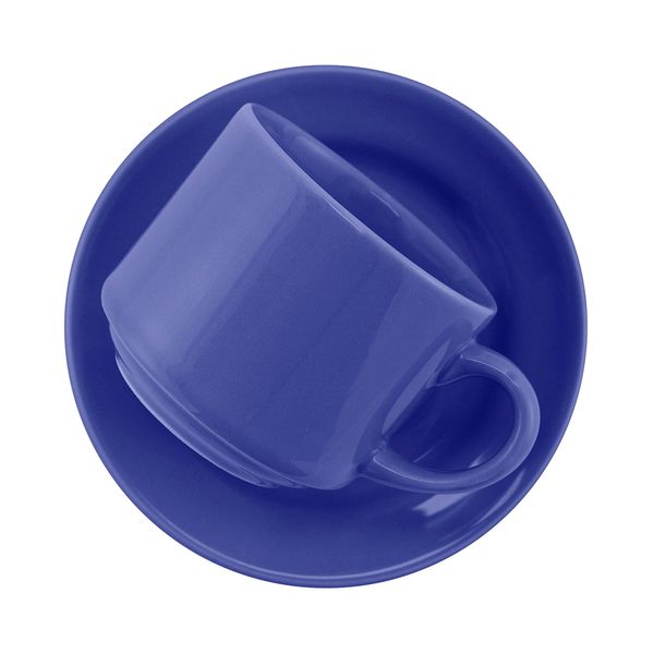 Xícara de Chá Oxford Biona Donna em Cerâmica Azul com Pires 200ml