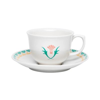 Aparelho de Jantar e Chá Oxford Flamingo Duquesa em Porcelana 30 Peças