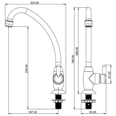 Torneira Para Cozinha De Mesa Branca 1167 F31