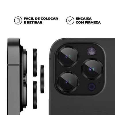 Protetor de lente One Armor para iPhone 13 Pro-Preto-Gshield