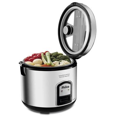 Panela Elétrica de Arroz Philco PH10P Visor Glass 10 Xícaras Inox / 110V