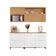 Cozinha Completa em MDF Nesher Marquesa com 4 Portas 4 Gavetas e 4 Prateleiras 200cm de Largura Marrom/Cinza