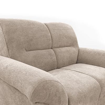 Sofá 2 Lugares Cama inBox Mourato com 140cm de Largura e Revestido em Bouclé Bege Claro