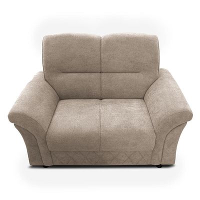 Sofá 2 Lugares Cama inBox Mourato com 140cm de Largura e Revestido em Bouclé Bege Claro
