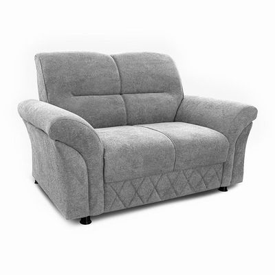 Sofá 2 Lugares Cama inBox Mourato com 140cm de Largura e Revestido em Bouclé Cinza Claro