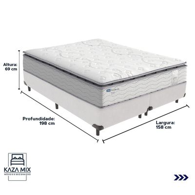 Cama Box Branco E Colchão Amsterdã Molas Ensacadas Queen Probel