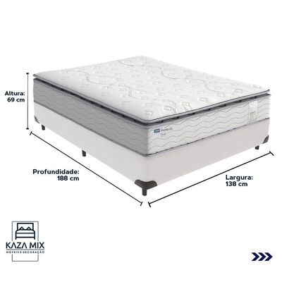 Cama Box Branco E Colchão Amsterdã Molas Ensacadas Casal Probel