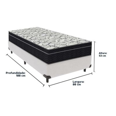 Cama Box Branco E Colchão Airtech 150 Espuma D45 Solteiro Ortobom