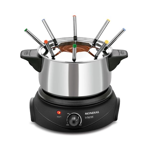 Panela de Fondue Elétrica Mondial FD-02 Preta 3L - 220V Panela de Fondue Elétrica Mondial FD-02 Preta 3L - 220V