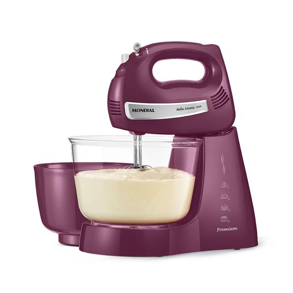 Batedeira Mondial Bella Massa B-42 Inox Marsala - 400W 220V Batedeira Mondial Bella Massa B-42 Inox Marsala - 400W 220V