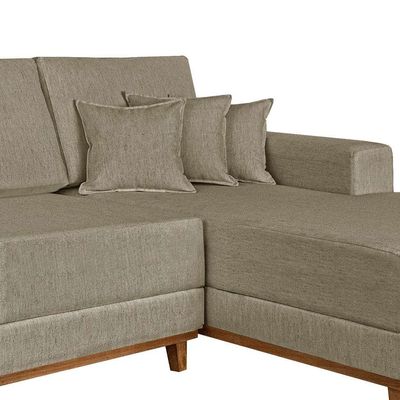 Sofá 4 Lugares Mônaco Com Chaise Direito Linho Bege