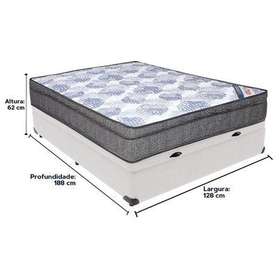 Cama Box Baú Branco E Colchão Iso Superpocket Molas Ensacadas Viúvo Ortobom