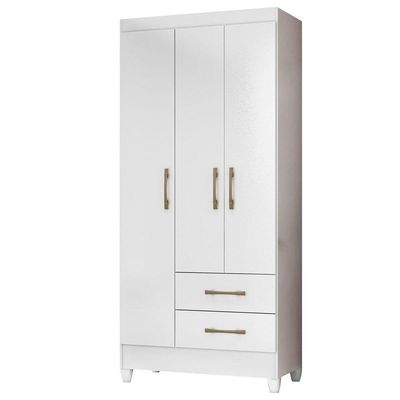 Guarda Roupa de Solteiro com 3 Portas 82x182cm Lima Moval Branco Flex