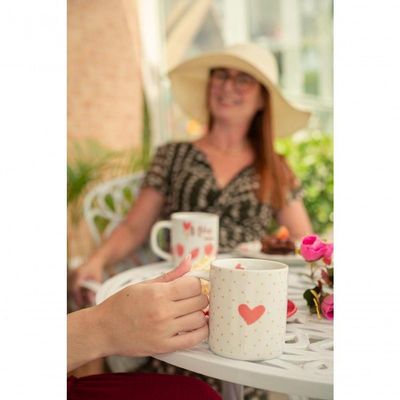 Caneca Porcelana Amor Perfeito Coração Decoração De Natal Branco