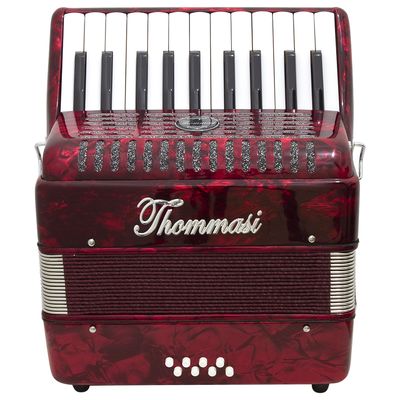 Acordeon 8 Baixos 22 Teclas TA 822 Vermelho Thommasi