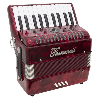 Acordeon 8 Baixos 22 Teclas TA 822 Vermelho Thommasi