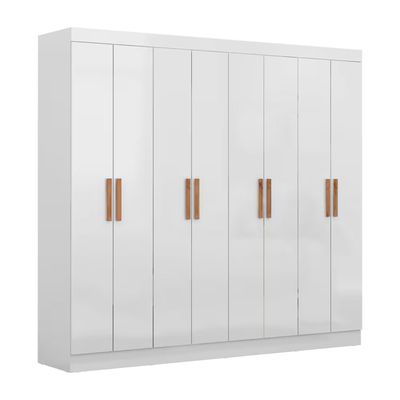 Guarda Roupa Maxel New Royale com 8 Portas 4 Gavetas e 6 Prateleiras 218cm de Largura Branco