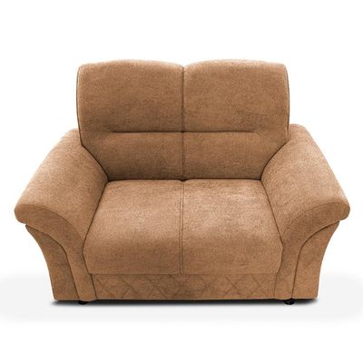 Sofá 2 Lugares Cama inBox Mourato com 140cm de Largura e Revestido em Bouclé Caramelo