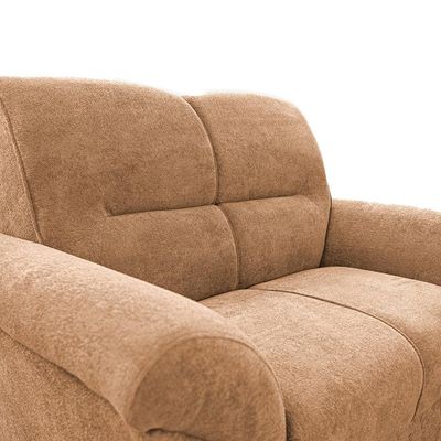 Sofá 2 Lugares Cama inBox Mourato com 140cm de Largura e Revestido em Bouclé Caramelo