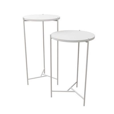 Mesa Lateral Redonda áquila Branca Tampo Branco
