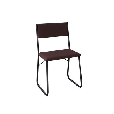 Mesa Jantar Paraty 120cm Tampo Preto Com 4 Cadeiras Angra Estofadas Preta E Marrom Preto