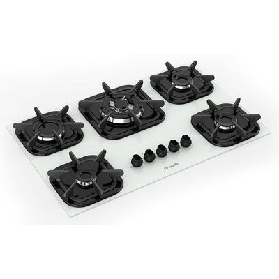 Cooktop 5 Bocas A Gás Mueller G4 Tripla Chama Branco Bivolt