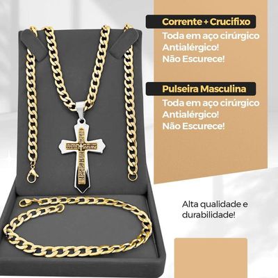 Pulseira Relogio Masculino Banhado Aço Dourado Inoxidável