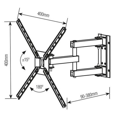 Suporte Tv Articulado 10-55 Sbrp140 Brasforma Preto