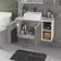 Conjunto Gabinete Banheiro Virtus 80cm Gabinete + Cuba + Espelheira Branco Cinza