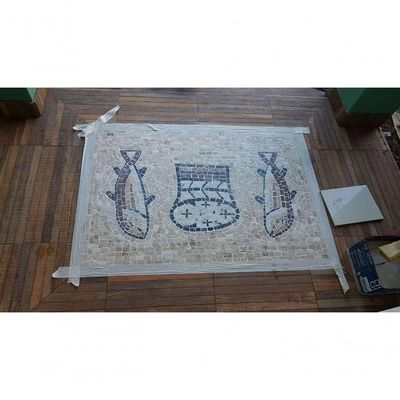 Mosaico Religioso Milagre Da Multiplicação De Paes E Peixes Tamanho 80x120cm