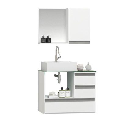 Conjunto Gabinete Polo 60cm Branco Inteiro