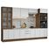 Armário De Cozinha Completa 340cm Rustic/branco Veludo Lux Madesa 02 Rustic/branco Veludo