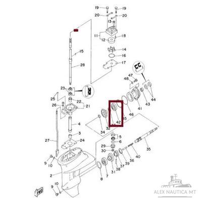 1 Unid Rolamento Yamaha 9.9 Hp Engrenagem E Hélice 2 Cilindros