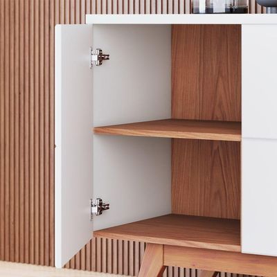 Buffet Aparador com 3 Portas 160x80cm Noronha Colibri Off White Freijó