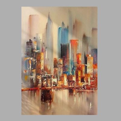 Quadro Decorativo Abstrato Ponte De Ny C- Textura Pinceladas