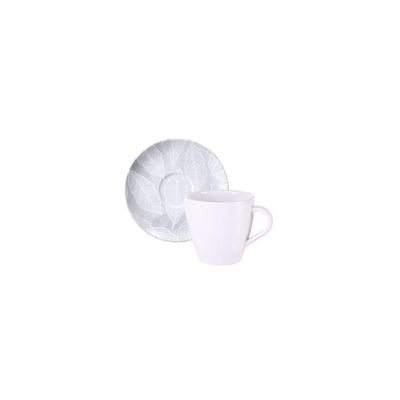 Conjunto Xícara E Pires De Chá Tramontina Arbo Em Porcelana Decorada 200 Ml 2 Peças