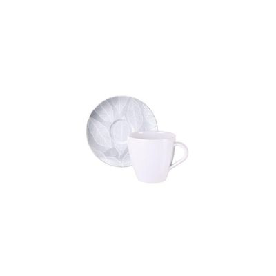 Conjunto Xícara E Pires De Chá Tramontina Arbo Em Porcelana Decorada 200 Ml 2 Peças