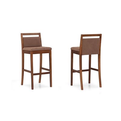 Banqueta Elos Marrom e Amêndoa
