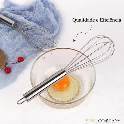 Fuê Batedor De Claras Ovos Bolo Profissional Aço Inox Grande 28,5cm