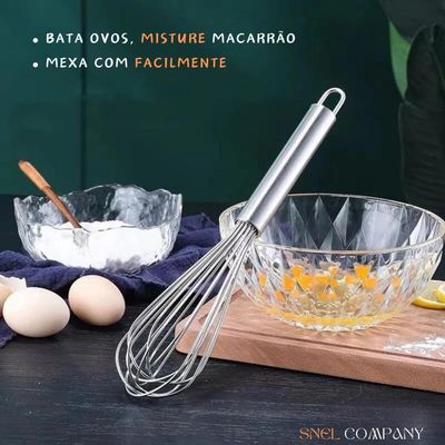 Fuê Batedor De Claras Ovos Bolo Profissional Aço Inox Grande 28,5cm
