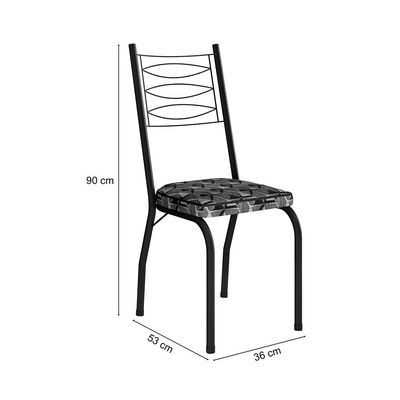 Conjunto com 2 Cadeiras Chipre Revestimento Sintético Silver e Preto
