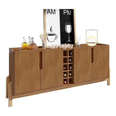 Aparador Buffet Sala Lizz 190cm Com Pés De Madeira Maciça Cedro