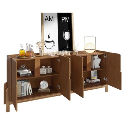 Aparador Buffet Sala Lizz 190cm Com Pés De Madeira Maciça Cedro