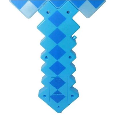 Brinquedo Espada Pixel Minecraft 58cm Som E Luz Azul Nº26