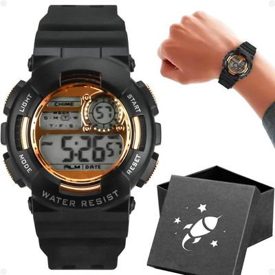 Relogio Digital Infantil Menino Silicone Criança + Caixa Qualidade Premium Silicone Ajustavel Preto