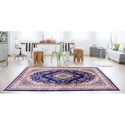 Tapete Para Sala Belga Bruxelas 7 Azul 1,00x1,40m - Edantex