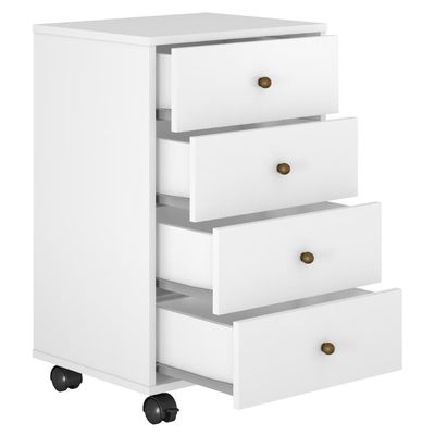 Mesa De Cabeceira 4 Gavetas Presence Branco