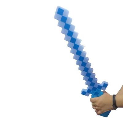 Brinquedo Espada Pixel Minecraft 58cm Som E Luz Azul Nº11
