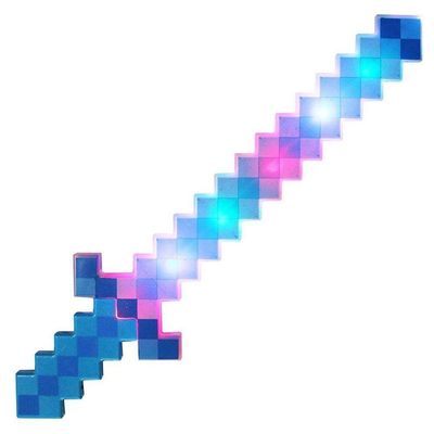 Brinquedo Espada Pixel Minecraft 58cm Som E Luz Azul Nº11