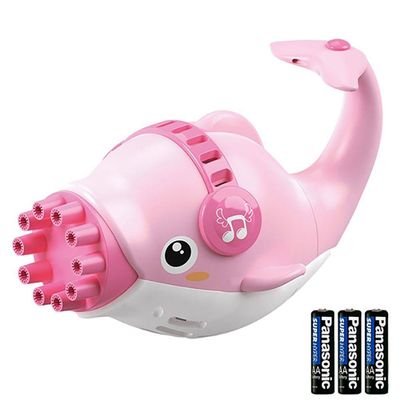 Kit Golfinho Bolhudo: Aventura Aquática De Bolhas Mágicas Rosa + 3 Pilhas Aa